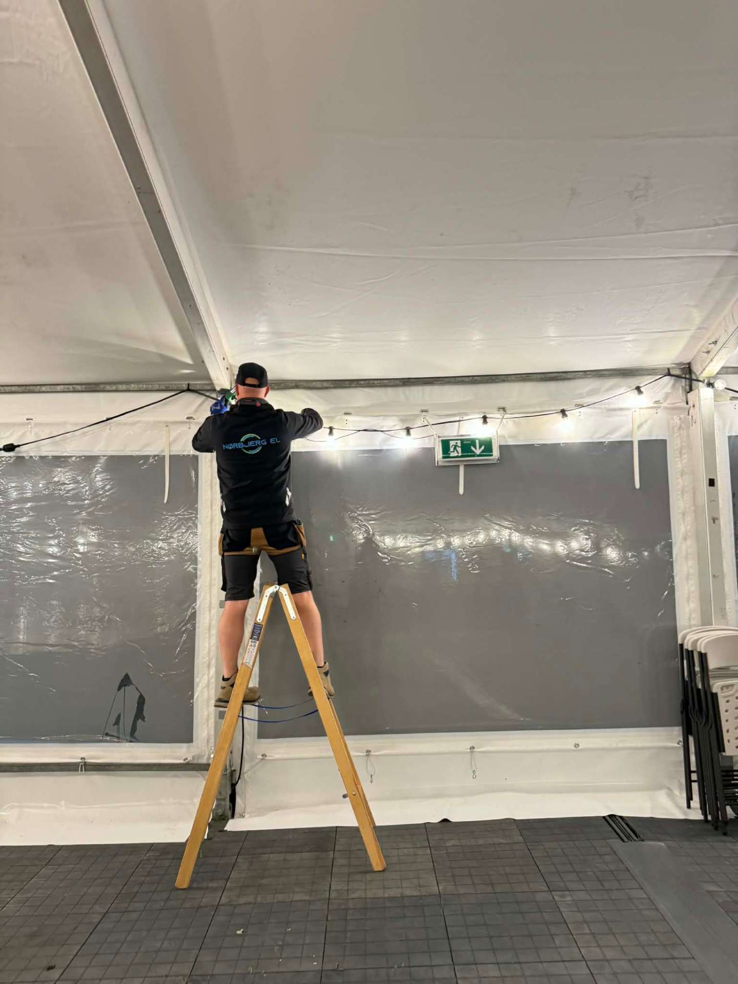 Teltbelysning installation til event
